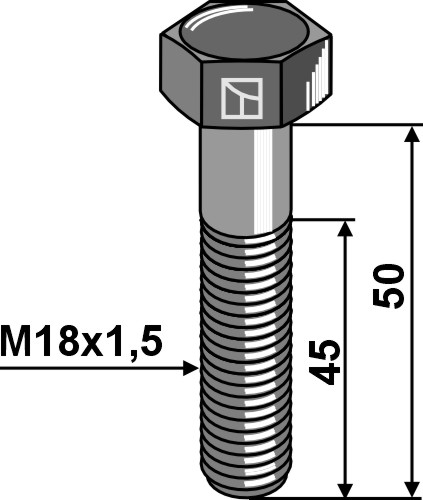 Bolt M18x1,5x55 - 10.9