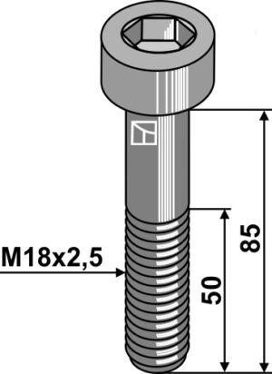 51-1885 Umbraco bolt M18x2,5x85 - 10.9