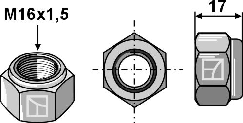 Låsemøtrik - M16x1,5 - 10.9