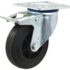 Braked Gummi Hjul - Kapacitet: 75kgs, Hjul Ø mm: 100mm