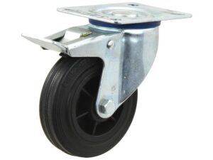 Braked Gummi Hjul - Kapacitet: 205kgs, Hjul Ø mm: 200mm