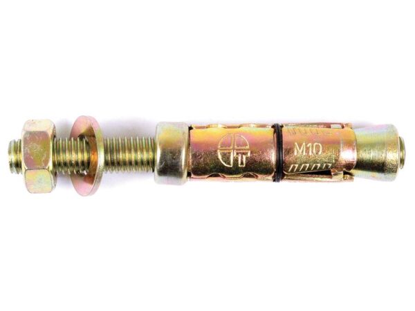 Ekspansionsbolt, Størrelse: M10x60mm (Bolt, skive og sekskantet møtrik medfølger)
