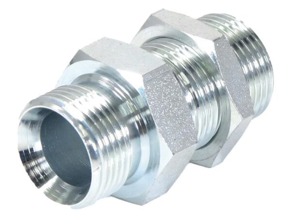 Hydraulikadapter 3/4'' BSP Han x 3/4'' BSP Schott med Kontramøtrik
