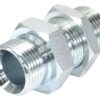 Hydraulikadapter 1'' BSP Han x 1'' BSP Schott med Kontramøtrik