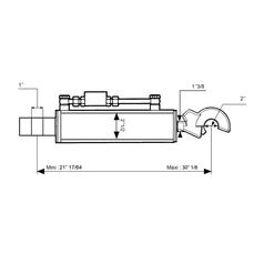 Topstang (hydraulisk) (Kat.-/2 (Ø-/25mm)) og Krog, Cylinderdiameter: 63mm, Min. længde : 540mm.