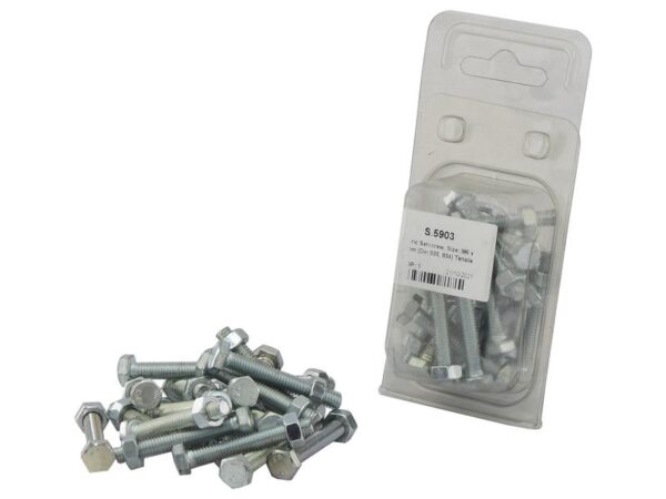 Bolt, M6x40mm (DIN 933, DIN 934) Trækstyrke: 8.8.