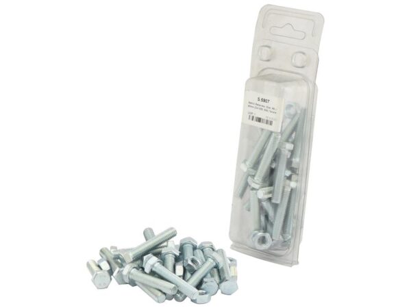 Bolt, M8x40mm (DIN 933, DIN 934) Trækstyrke: 8.8.