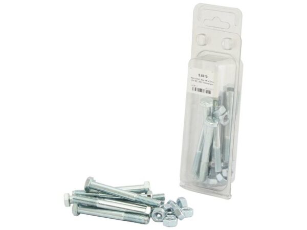 Bolt, Størrelse: M8x70mm (DIN 931, DIN 934) 10 stk. Agripak