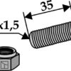 Bolt M10x1,5x35 m. låsemøtrik