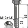Bolt M10x1,5x65 m. låsemøtrik