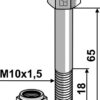 Bolt M10x1,5x65 - 10.9 m. låsemøtrik