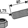Bolt M12x1,75x40 m. låsemøtrik