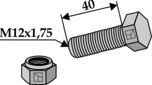63-1240 Bolt M12x1,75x40 m. låsemøtrik