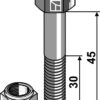 Bolt M12x1,75x45 m. låsemøtrik