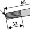 Bolt M12x1,75x65 m. låsemøtrik