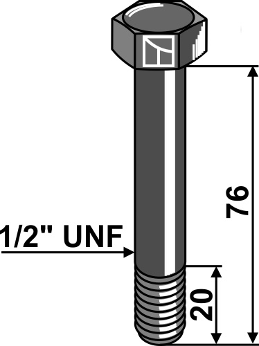 Bolt 1/2''UNFx76 - 10.9