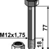 Bolt M12x1,75x77 m. låsemøtrik