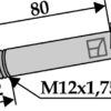 Bolt M12x1,75x80 m. låsemøtrik