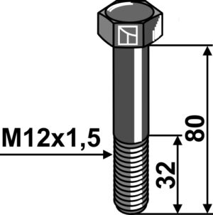 Bolt M12x1,5x80 - 10.9