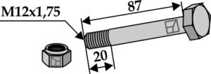 Bolt M12x1,75x87 m. låsemøtrik
