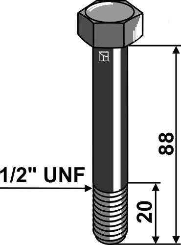 Bolt 1/2''UNFx88 - 10.9 u. møtrik