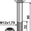 Bolt M12x1,75x90 m. låsemøtrik
