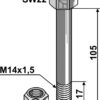 Bolt M14x1,5 - 10.9 m. låsemøtrik