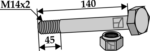 Bolt M14x2x140 m. låsemøtrik