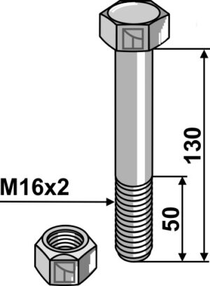 Bolt M16x2x130 - 10.9