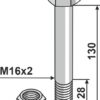 Bolt M16x2x130 m. låsemøtrik
