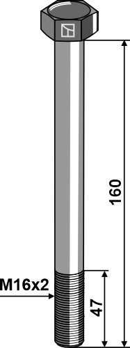 63-16160 Bolt M16x2x160 u. møtrik
