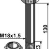 Bolt M18x1,5x130 m. låsemøtrik
