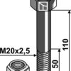 Bolt M20x2,5x110 m. låsemøtrik