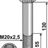 Bolt M20x2,5x130 m. låsemøtrik