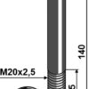 Bolt M20x2,5x140 m. låsemøtrik