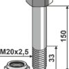 Bolt M20x2,5x150 m. låsemøtrik
