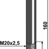 Bolt M20x2,5x160 m. låsemøtrik