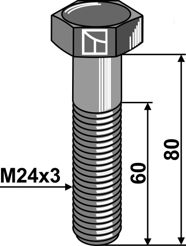 Bolt M24x3x80 - 10.9