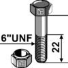 Bolt 5/16''UNFx38 - 8.8 m. låsemøtrik