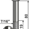 Bolt 7/16''UNFx80 - 10.9 m. låsemøtrik