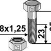 Bolt M8x1,25x35 m. låsemøtrik