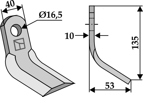 Y- kniv 135x40mm