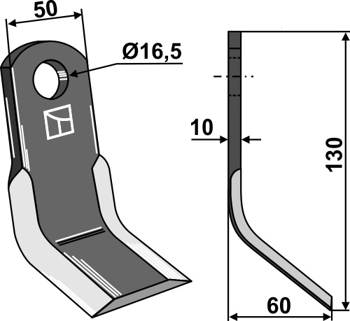 Y-kniv 130x50mm