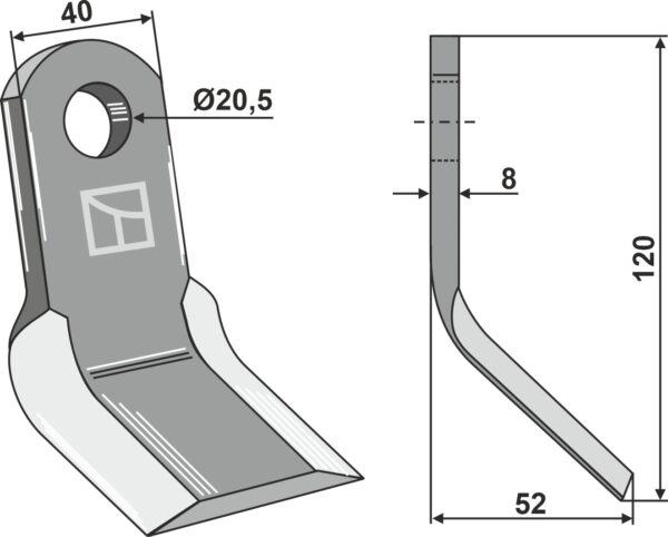 Y-kniv 120x40mm