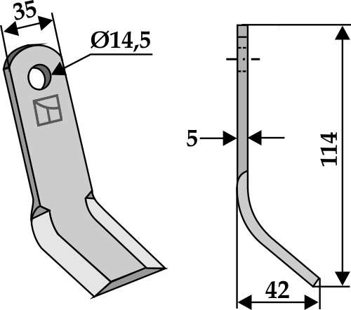 Y- kniv 114x35mm