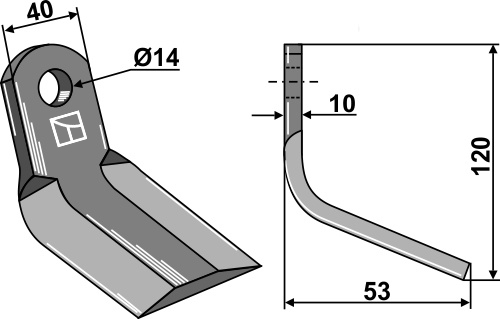 Y- kniv 120x40mm
