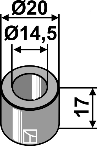 Bøsning 17xØ14,5xØ20