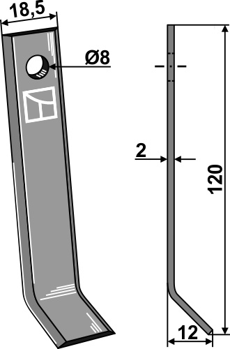 Y- kniv 120x18,5mm
