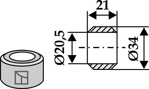 Skive Ø34x21xØ20,5