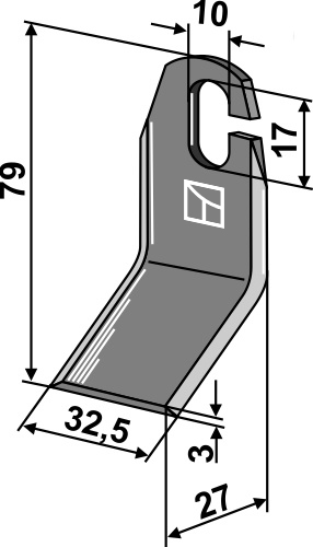 Beluftningskniv 79x32,5mm